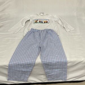 EUC Boys long sleeve Delaney embroidered shirt with matching pants